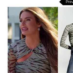 ZEBRA PRINTED GREEN TULLE TOP/ XS seen on Juliette Porter on siesta key 🌿🦓